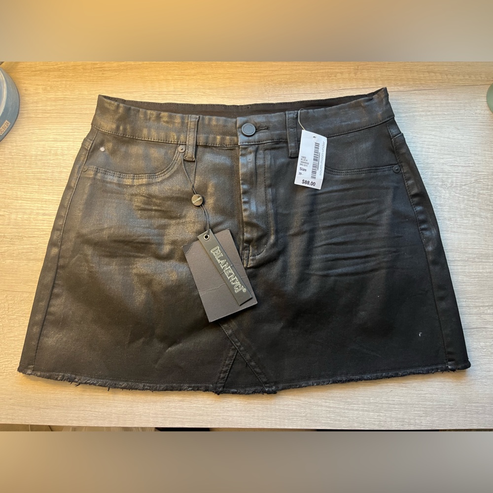 Blank NYC black coated mini skirt in size 29 (NWT)